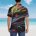 thumbnail image 4 of Fotbe Colorful Dragon Head Profile Camisa Hawaiana para Hombre Unisex – Camisa Casual de Verano con Botones de Manga Corta de Algodón y Lino,Medium, 4 of 7
