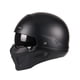 thumbnail image 3 of Casco retro desmontable para motocicleta, de liberación rápida, ABS, abierto, integral, negro mate, modular, clásico, profesional, 3 of 5