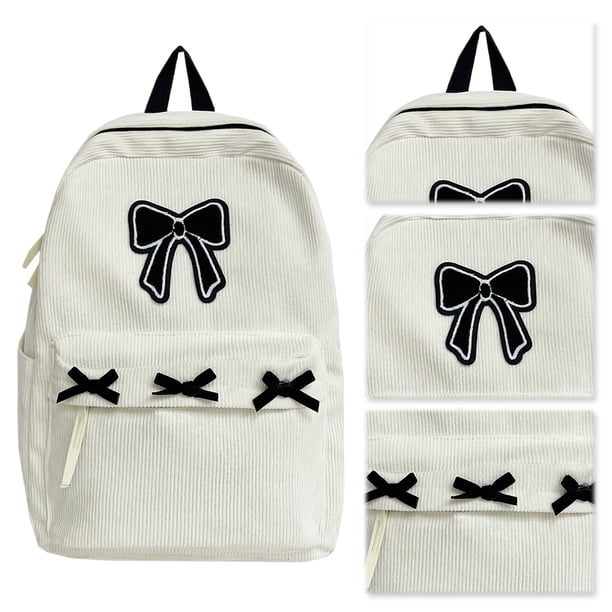 Mochila Lindo Bowknot Estético Ligero Librero Escolar para Mujeres Niñas