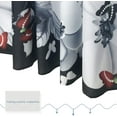 thumbnail image 2 of Floral Fabric Shower Curtain, Flower and Butterfly Design, Water Repellent Machine Washable, 72"x72", 2 of 7