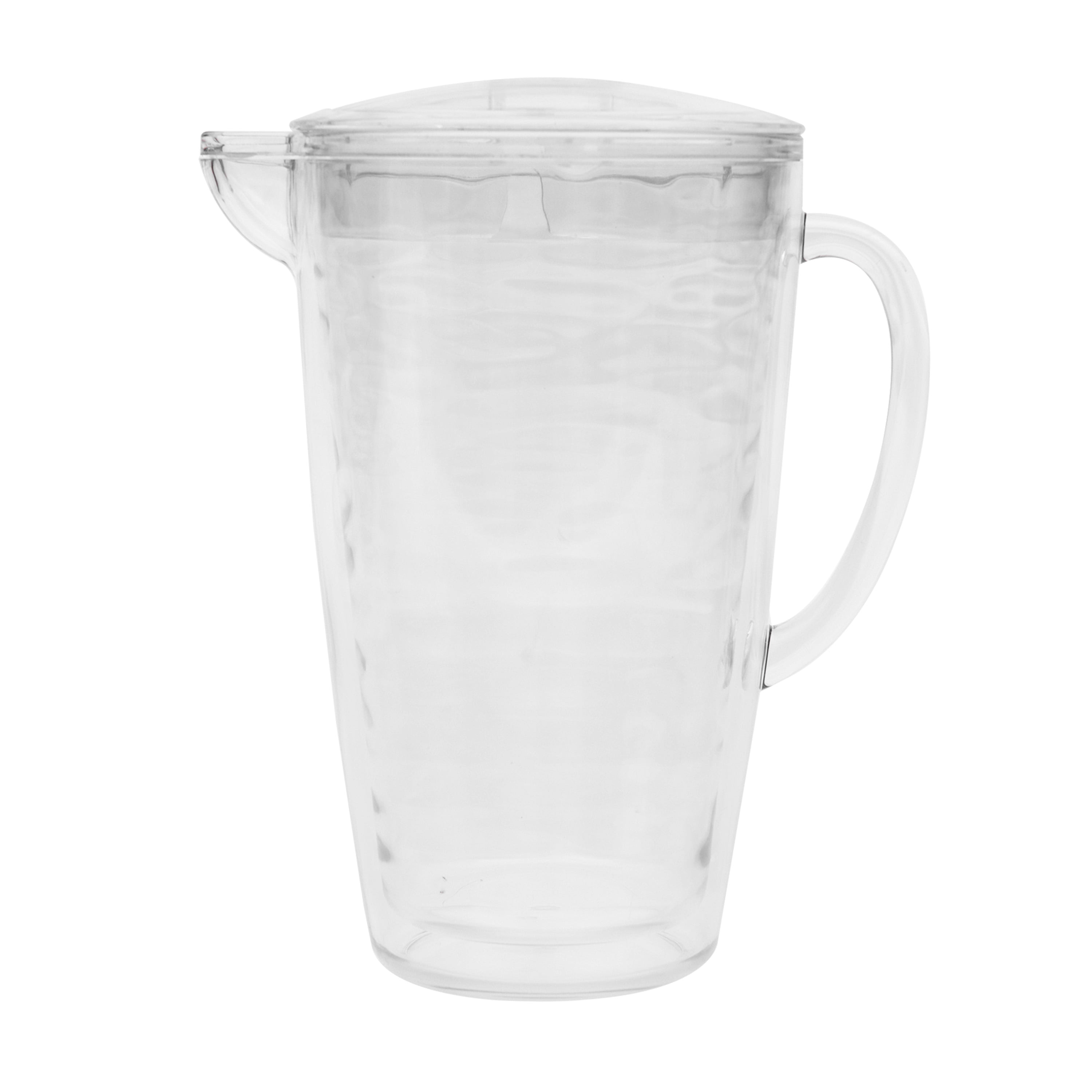 Mainstays 2-Quart Clear Pitcher with Turquoise Lid 