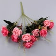 thumbnail image 3 of Girlsshop 12 Roses Artificial Flowers Home Bedroom Hotel Decorative Bouquet,Pink, 3 of 9