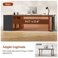 thumbnail image 4 of 71" Executive Desk, L Shaped Computer Desk with Power Outlets, Corner Office Desk with 3 Drawers, Business Furniture Desk, Walnut, 4 of 7