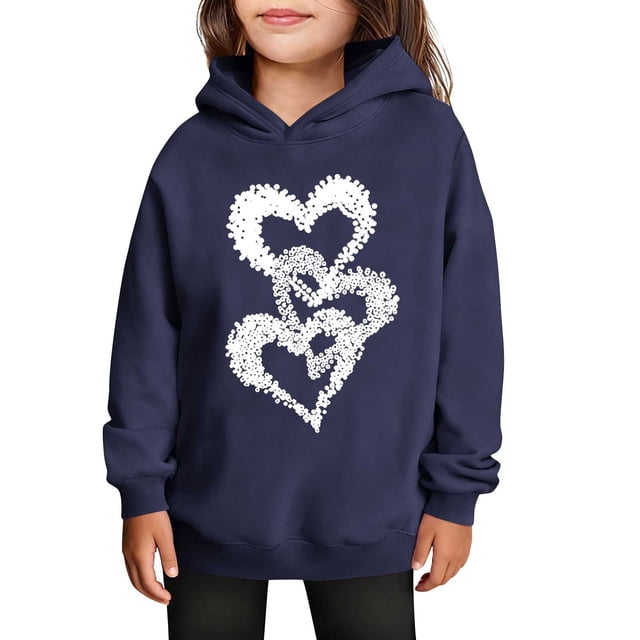 Sudaderas con capucha para niños y niñas, sudaderas casuales de manga larga, lindas sudaderas de gran tamaño con bolsillo de polar, chaquetas para niñas