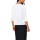 thumbnail image 3 of Blusa de satén INSPIRE CHIC para mujeres, casual elegante, cuello barco, manga 3/4, camisa de trabajo XS blanca, 3 of 6