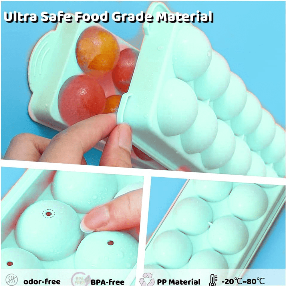 Ice Cube Trays for Freezer,Ice Ball Maker Trays for Cocktail Coffee or Whiskey, Stackable.