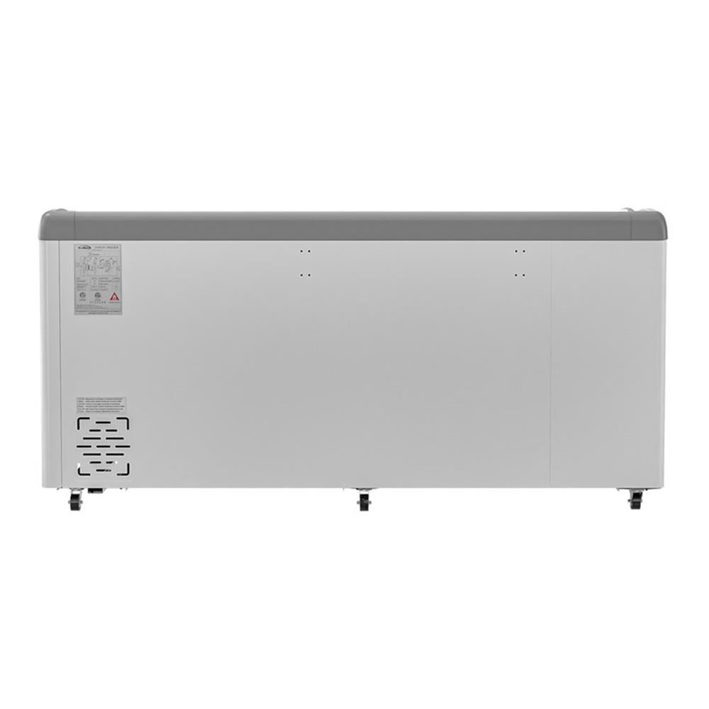 Pemberly Row 71" Stainless Steel Commercial Ice Cream Display Freezer in White
