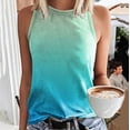 thumbnail image 2 of Hpapadks Women's Tank Tops Crewneck Sleeveless Gradient Print Tanks Casual Loose Fit Basic Vest Camisole Tops for Women Blue L, 2 of 5