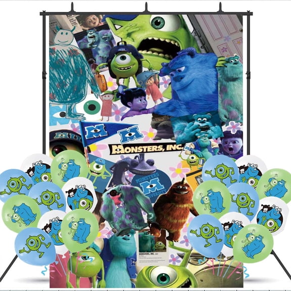 Monsters University Backdrop Balloons Banner Party Decorations Taspestry Wall Decor Background Poster Supplies