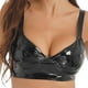 thumbnail image 4 of Corsé de látex para mujer, Top para fiesta de baile en barra, aspecto húmedo, sujetador inalámbrico de charol, camisola, Top corto con tirantes anchos, 4 of 5