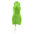 thumbnail image 3 of xiaxaixu Robe Aguichant pour Femmes + Col Licou Couleur Unie Ajourée une-Pièce, 3 of 9