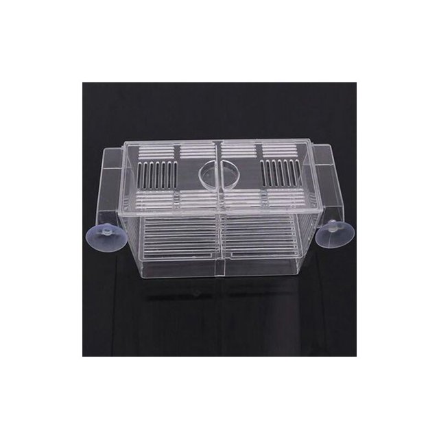 Caja nido flotante 2 en 1 para incubadora de peces de acuario (12 x 7 x 7 cm)-
