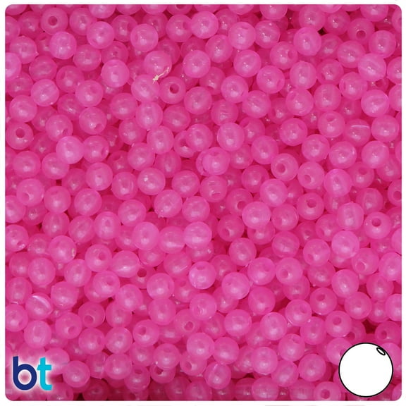 BeadTin Pink Glow 5mm Round Plastic Beads (700pcs)