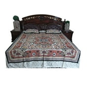 Mogul Indie Cotton Bedspreads Ethnic Design Bedding Bedthrow Bedroom Décor 3 pc Set