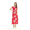 thumbnail image 5 of Women's Hawaiian Luau Cap Sleeve Maxi Simple Dress in Hibiscus, 5 of 5