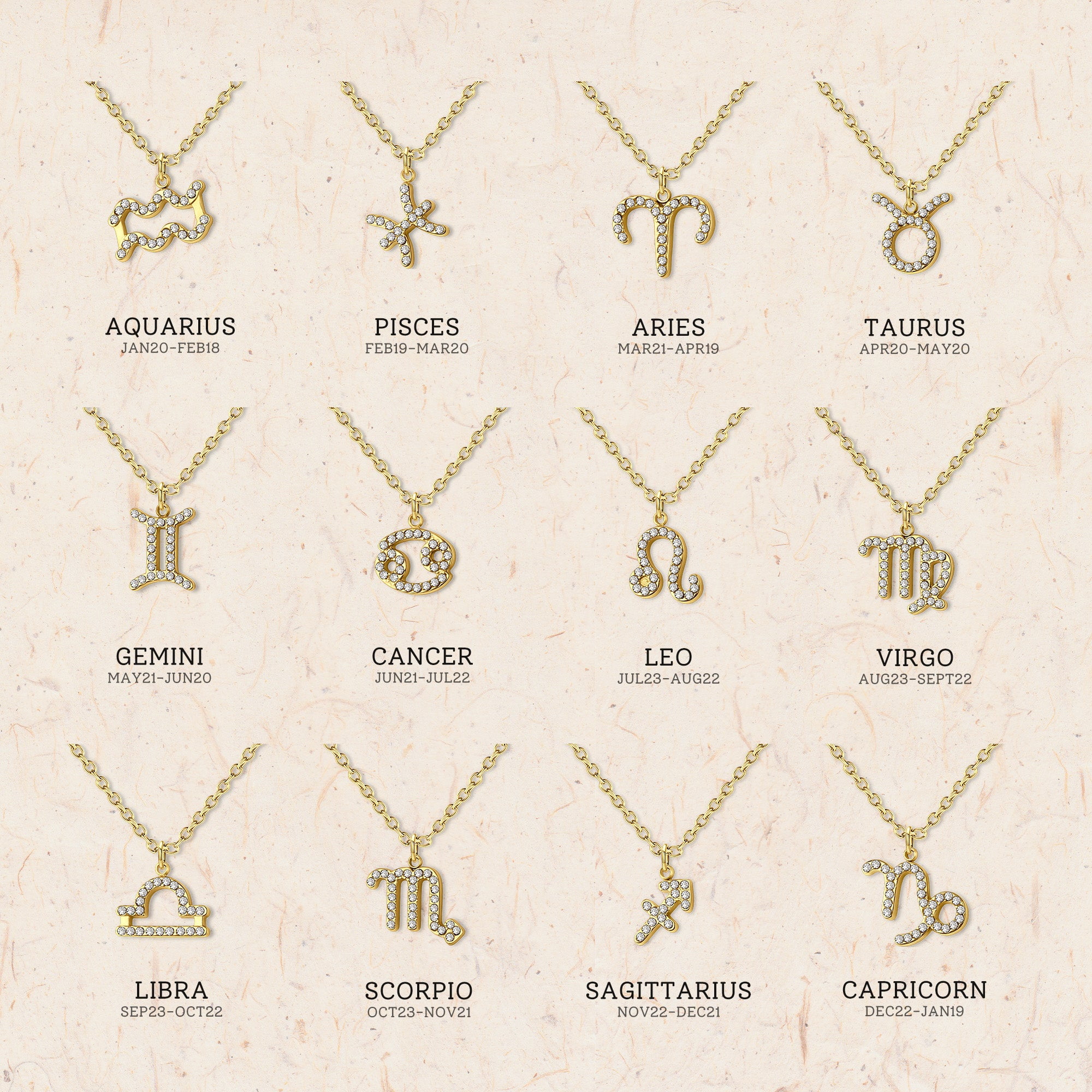 Anavia Constellation Necklace Diamond Gold Zodiac Necklace Jewelry Astrology Jewelry Necklace for Mom Birthday Gift