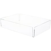 Plymor Clear Acrylic Open Corner Merchandise Display Tray, 8.25" W x 12.25" D x 2.625" H (2 Pack)