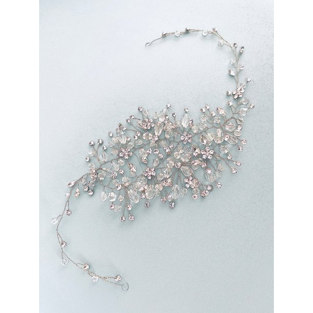 LAURA - DELICATE MULTI RHINESTONES HAIR PIECE IN SILVER