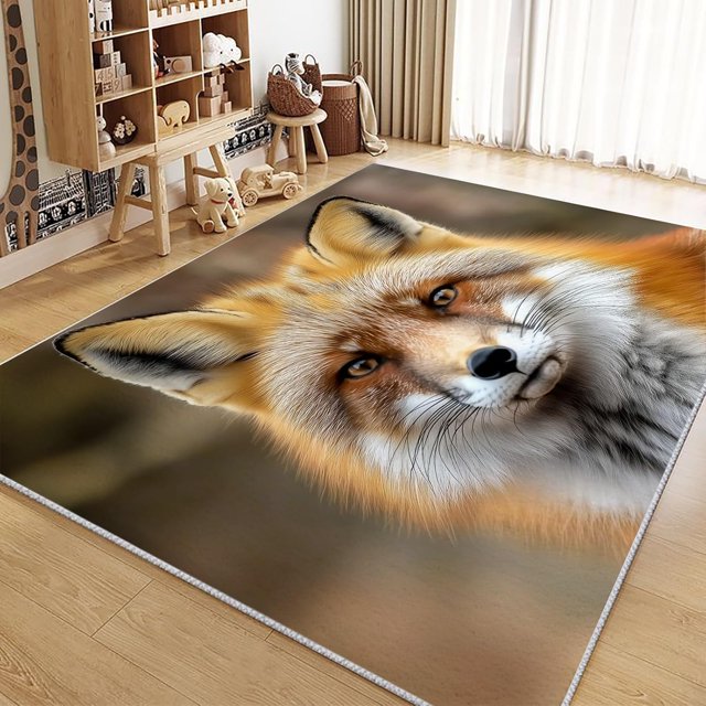 Washable Area Rug for Living Room 8x10 ft Black Moon Animal Cat 3D Print Decor Carpet, Non Slip Stain Resistant Large Area Rugs, for Bedroom Dining Room Office