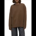 thumbnail image 3 of Suéter de Punto de Color Liso, Holgado, Cálido y para Mujer, para Otoño e Invierno Camello S, 3 of 9