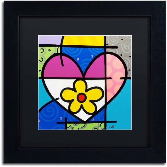 Trademark Fine Art 'Big Heart II' Canvas Art by Roberto Rafael, Black Matte, Black Frame