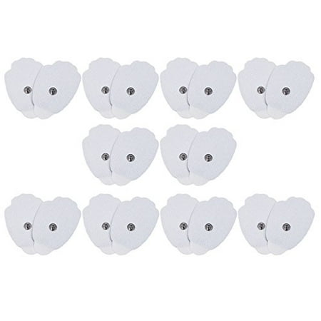 Tens Unit Patches Replacement Reusable 20 (10 Sets) Stick-on Pads - 510(k) Cleared - 5 Years Limited Warranty