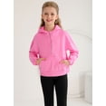 thumbnail image 4 of Hotiary 7-14Y Girls Casual Half Ziper Hoodies Long Sleeve Solid Color Pullover Sweatshirts With Thumb Hole, 4 of 8