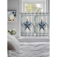 thumbnail image 3 of Texas Star Blue 2 Panel Kitchen Curtains for Windows, Farmhouse Country Branches Wooden Grain Bathroom Privacy Curtain, Home Décor Window Treatment for Bedroom/Living Room 55"x45", 3 of 6