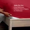 thumbnail image 4 of Bare Home Fitted Sheet - 22" Extra Deep Pocket - Premium 1800 Collection - Twin-XL, Red, 4 of 6