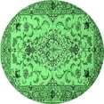 thumbnail image 1 of Ahgly Company Indoor Round Medallion Emerald Green Traditional Area Rugs, 3' Round, 1 of 4