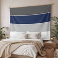 thumbnail image 3 of Navy Blue Grey Striped Tapestry for Bedroom Wall Hanging Tapestry, Farmhouse Modern Ceiling Backdrop Tapestries Poster Blanket Wall Decor for Teens Room Living Room Dorm 59" x 90", 3 of 8