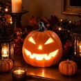 thumbnail image 5 of Halloween Pumpkin Decor Light Up Pumpkin 9 Inch Pumpkin Lantern Halloween Decorations for Home Seasonal Accent for Indoor and Outdoor Fall and Halloween Displays Orange, 1 Pack, 5 of 6