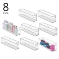 thumbnail image 2 of mDesign Linus Plastic Bath Vanity Storage Organizer Bin with Handles, 8 Pack, Clear, 2 of 9