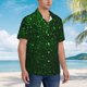 thumbnail image 3 of Fotbe Green Sparkling Camisa Hawaiana para Hombre Unisex – Camisa Casual de Verano con Botones de Manga Corta de Algodón y Lino,Medium, 3 of 7