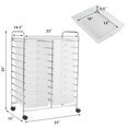 thumbnail image 2 of Gymax Office Rolling Cart 20 Storage Drawers Scrapbook Paper Studio Organizer Clear, 2 of 10