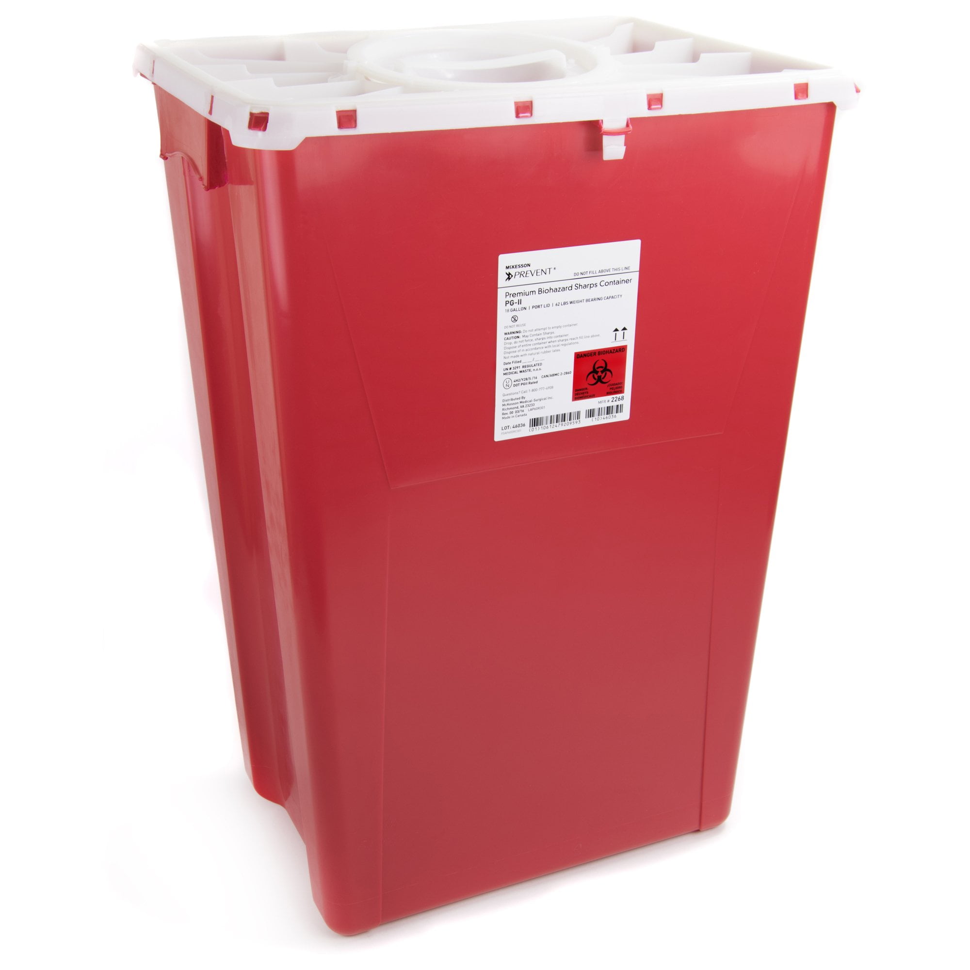 McKesson Prevent Polypropylene 18 Gallon Sharps Container 2268