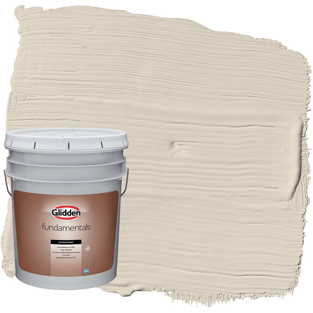 Glidden Fundamentals Exterior Paint Cool Concrete, Satin, 5 Gallons