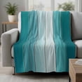 thumbnail image 2 of Aqua Ombre Blanket Soft Cozy Warm Throw Blanket for Couch, Plush Fuzzy Flannel Fleece Blankets for Sofa, Vintage Country Wooden Bed Blankets Lightweight Gifts for Women, 40"x50", 2 of 9