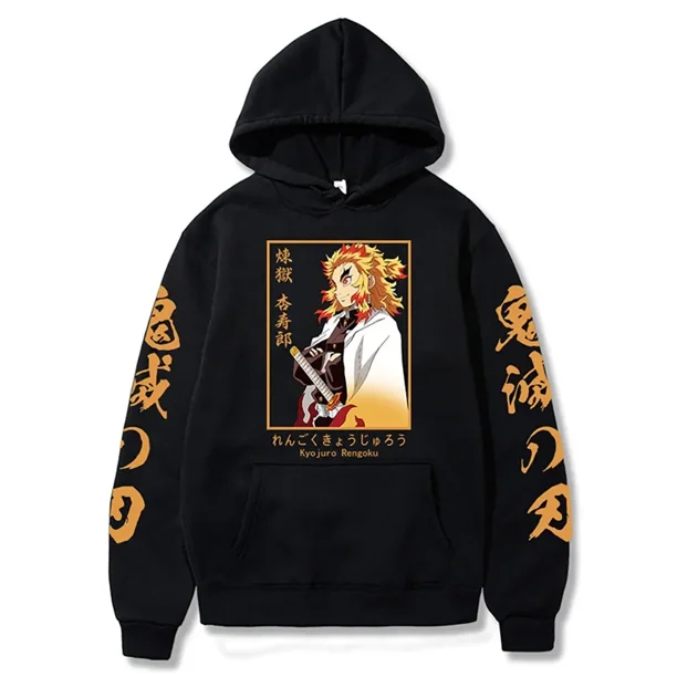 Sudadera con capucha 2024 para adultos, sudadera con capucha de dibujos animados Kawalii, estampado de Demon Slayer, ropa de otoño a la moda para exteriores, sudaderas para niños y niñas