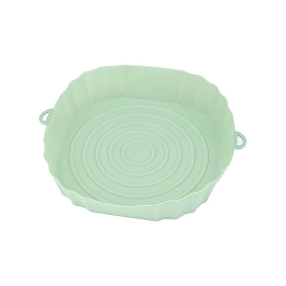 Yuarrent Bandeja de silicona para freidora de aire, bandeja para hornear alimentos resistente al calor, alfombrilla para horno reutilizable a Cocina y Comedor Verde claro