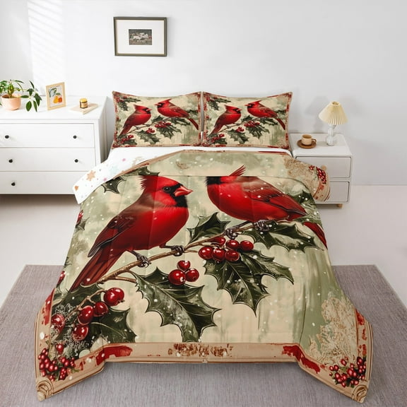 Castle Fairy 2-Piece Twin Size Comforter Set, Sparrows Rustic Christmas Bedding