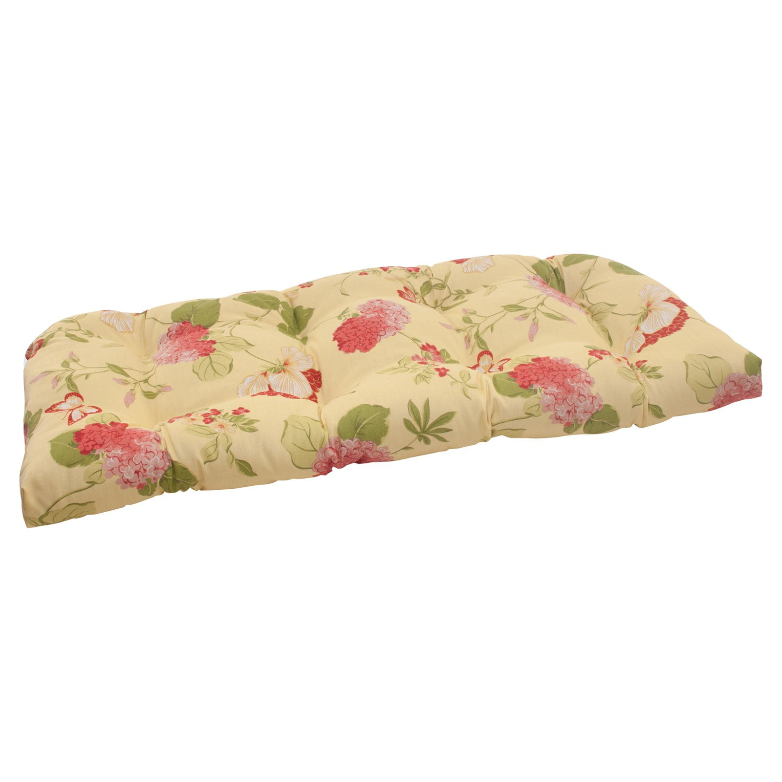 Pillow Perfect Risa Lemonade 44 in. Wicker Loveseat Cushion