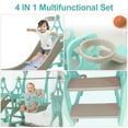 thumbnail image 2 of SINGES 3 in 1 Kids Swing and Slide Set w/ Basketball Hoop & Music Player Kids Fun Slide Set for Indoor and Outdoors Playground Play Set, 2 of 8