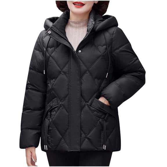 Cilsoka Long Winter Jackets for Women with Hood Winter Coats for Women Red Loose Long Sleeve Tops Button Down Coat My Orders past Orders