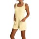 thumbnail image 3 of TaTaai Women's Casual Short Overalls Crinkled Fabric Romper with Adjustable Straps Side Pockets and 5-Panel Shorts Design for Daily and Vacation Outfits Gift, 3 of 8