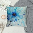 thumbnail image 2 of WERPE  Decorative Throw Pillow Cover Blue Botanical Watercolor Dandelion Flower Abstract Paint Colorful Close Colored Cracks Depicting Cozy Square Pillowcase for Couch Bed, 2 of 5