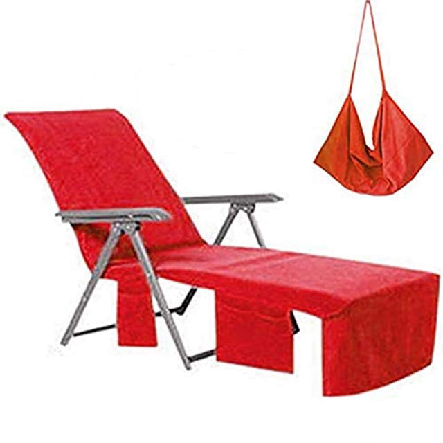 Funda de toalla de playa VOCOOL de microfibra roja