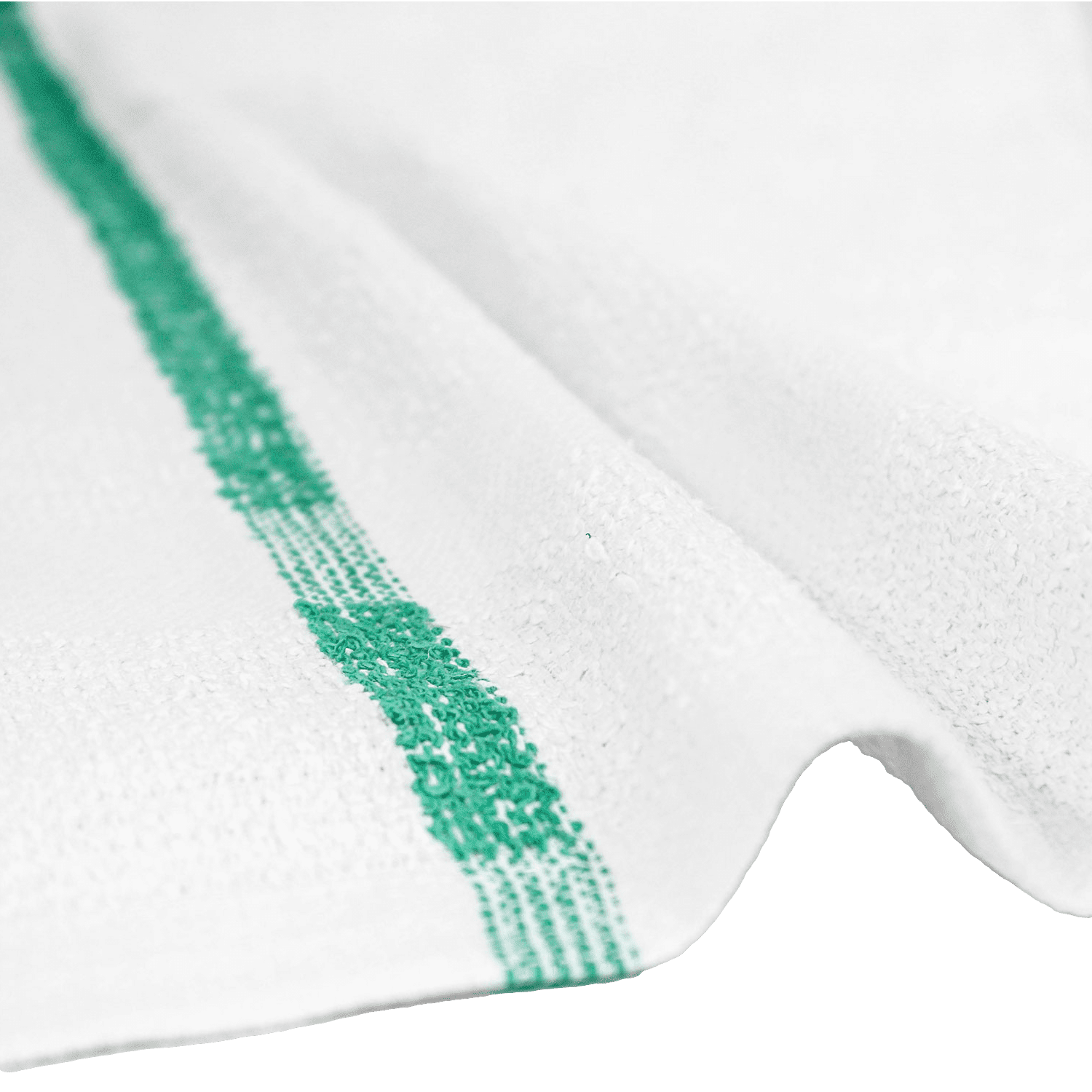 Cotton Hand Towels 16x27 in Green Stripe, Lightweight, Kitchen Restaurant Bar Mop Gym (60)