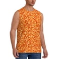 thumbnail image 2 of Pofeuu Orange Glitter Print Men's Muscle T-Shirt, Sleeveless, Muscle Tank, Classic Muscle Tee Top For Men Casual Sleeveless Muscle T-Shirt Trendy Clothes-X-Large, 2 of 7