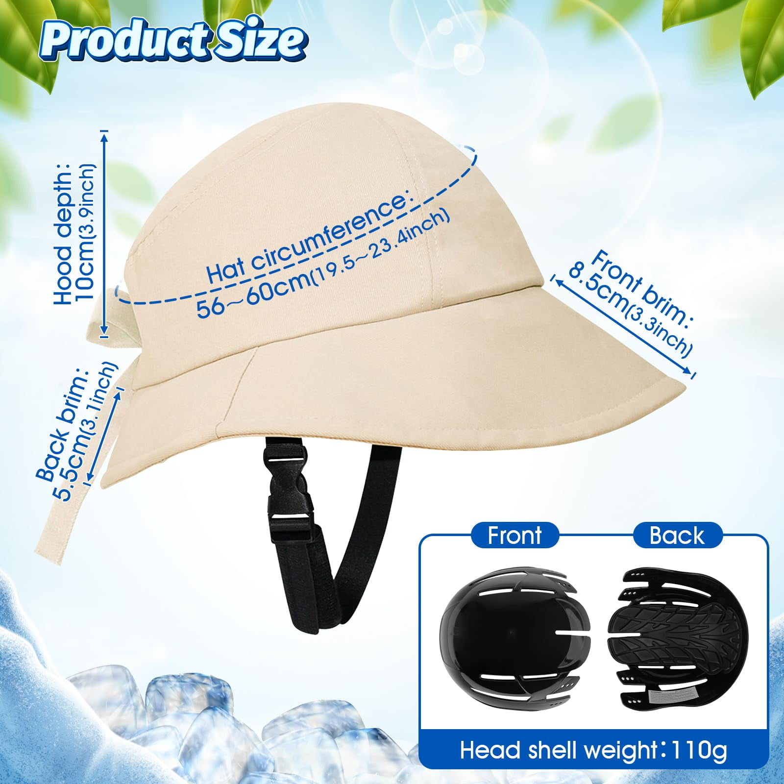 Hfnggwee Hat-Shaped Bicycle Helmet - Safety Certified Sun Hat Bike Helmet 58-60cm for Women & Men - Unisex Stylish Cycling Helmet for School & Commuting CJA513-192